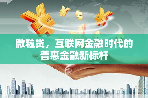 小店微粒贷，互联网金融时代的普惠金融新标杆