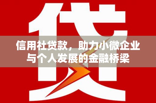 小店信用社贷款，助力小微企业与个人发展的金融桥梁