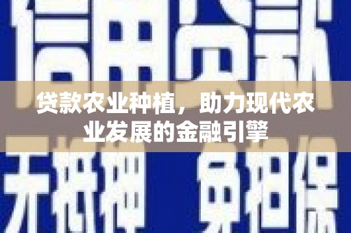 小店贷款农业种植，助力现代农业发展的金融引擎